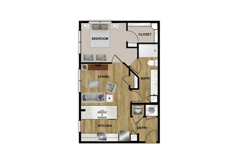 A5 Floor Plan at Brixton South Shore, Austin, TX, 78741